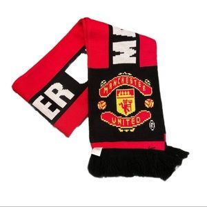 NWOT Manchester United Scarf Red Black Yellow